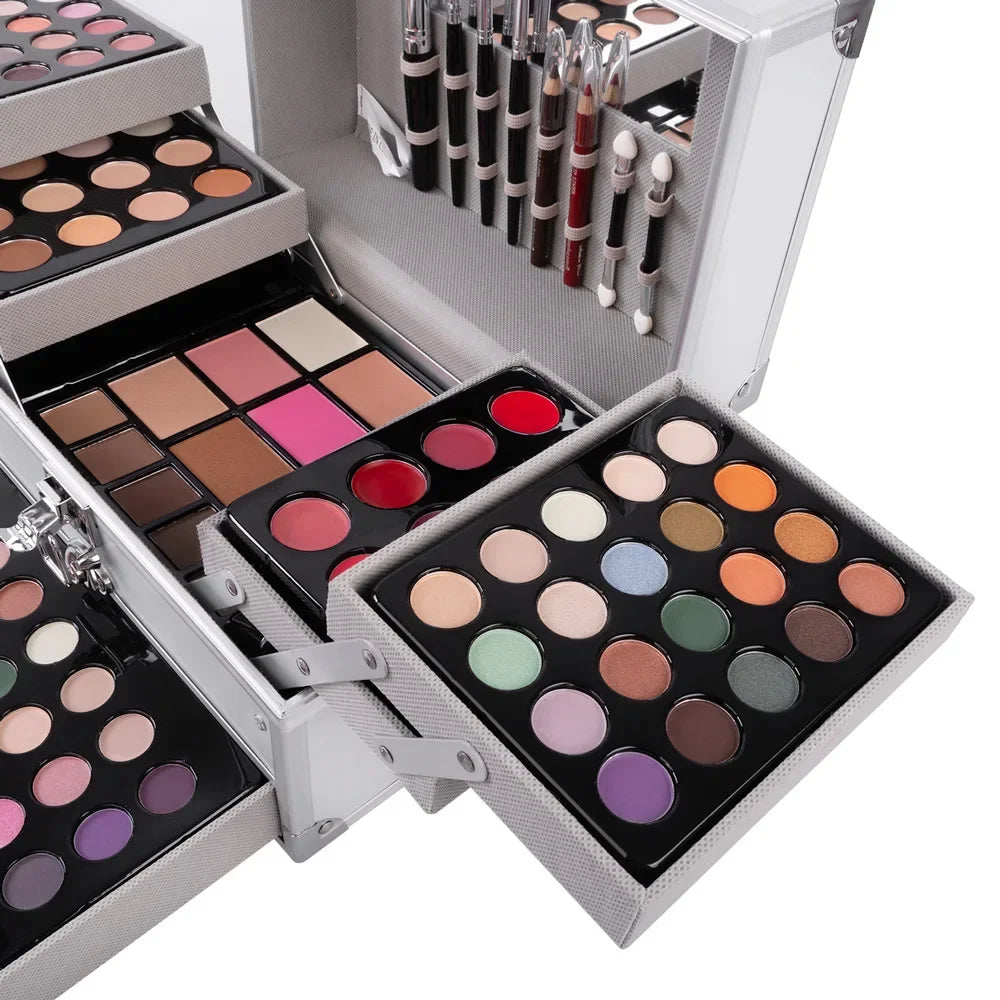 Cosmetics Gift Set for Women Full Kit All in One Make up Face Powder Eyeshadow Palette Lipstick Makeup Brushes Highlighter Bronzer