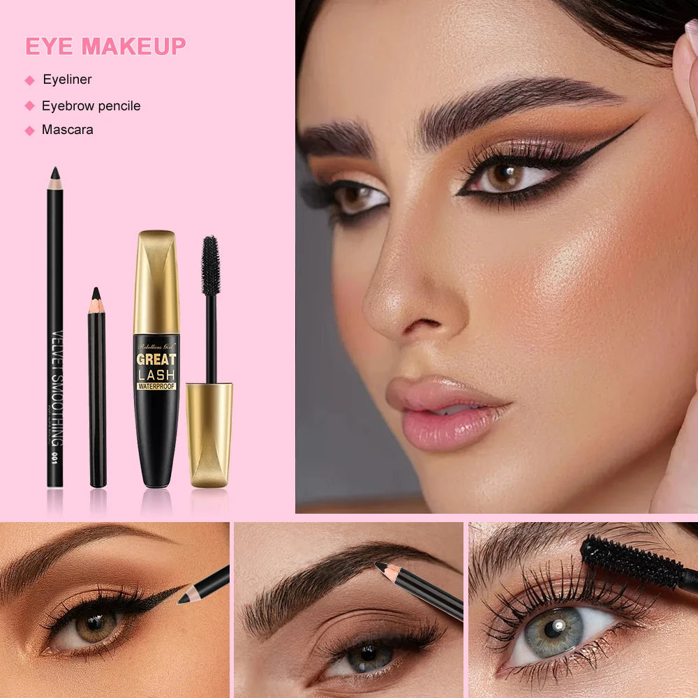 VERONNI All In One Women Makeup Set Include Eyebrow Eyeliner Eyeshadow Makeup Kit Gift Box Valentine's Day gift for your wife
