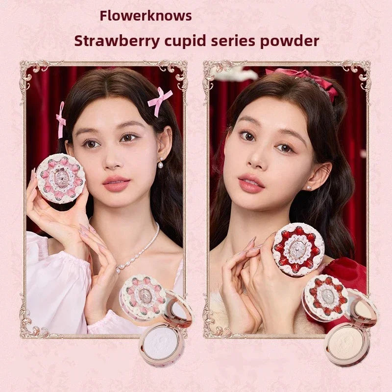 Flower Knows Strawberry Cupid Collection Make Up Sets Cosmetics Full Set Palette Pressed Powder Blush Lipstick Mystery Box