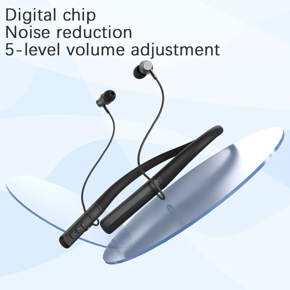 Neck Strap Bluetooth Hearing Aid Headset,Rechargeable Amplifier with Noise Reduction