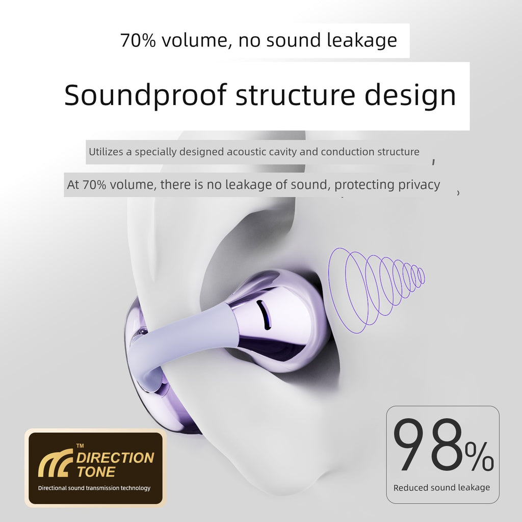 Non-Leaking Ear Clip Bluetooth Headset Open Wireless Gas Bone Conduction Non in-Ear Sports Running 2025 New Arrival