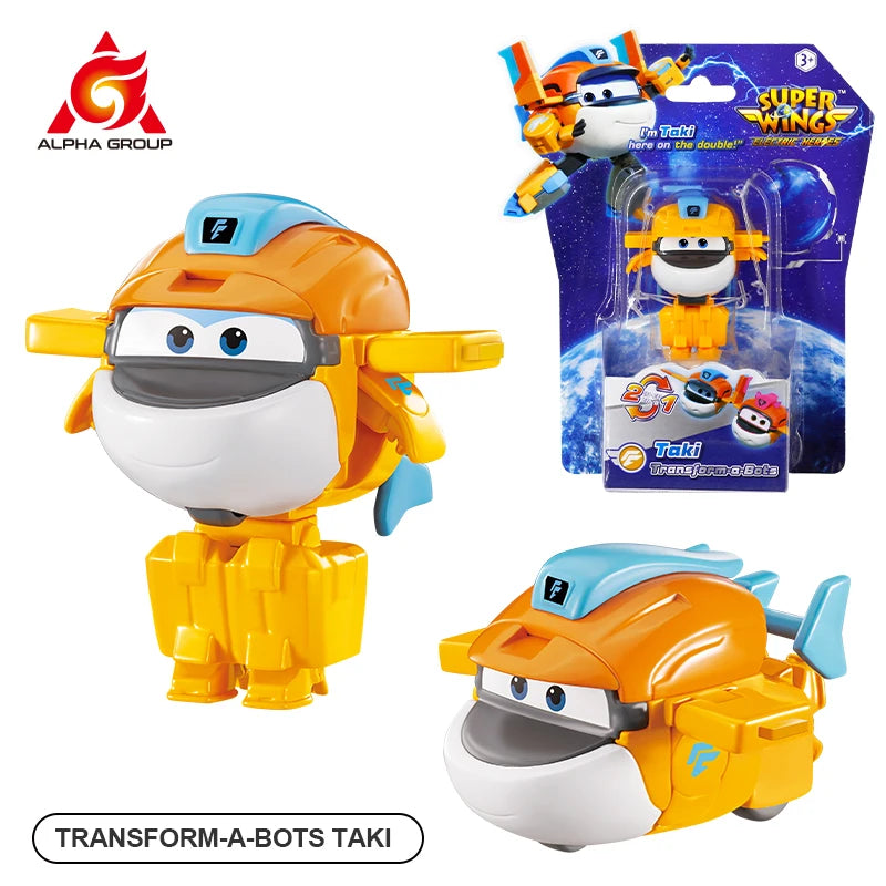 Super Wings Mini NEW Jett 2 Inches Transform Robot to Plane in 3 Steps Deformation Action Figures 2Modes Transforming Kid Toy