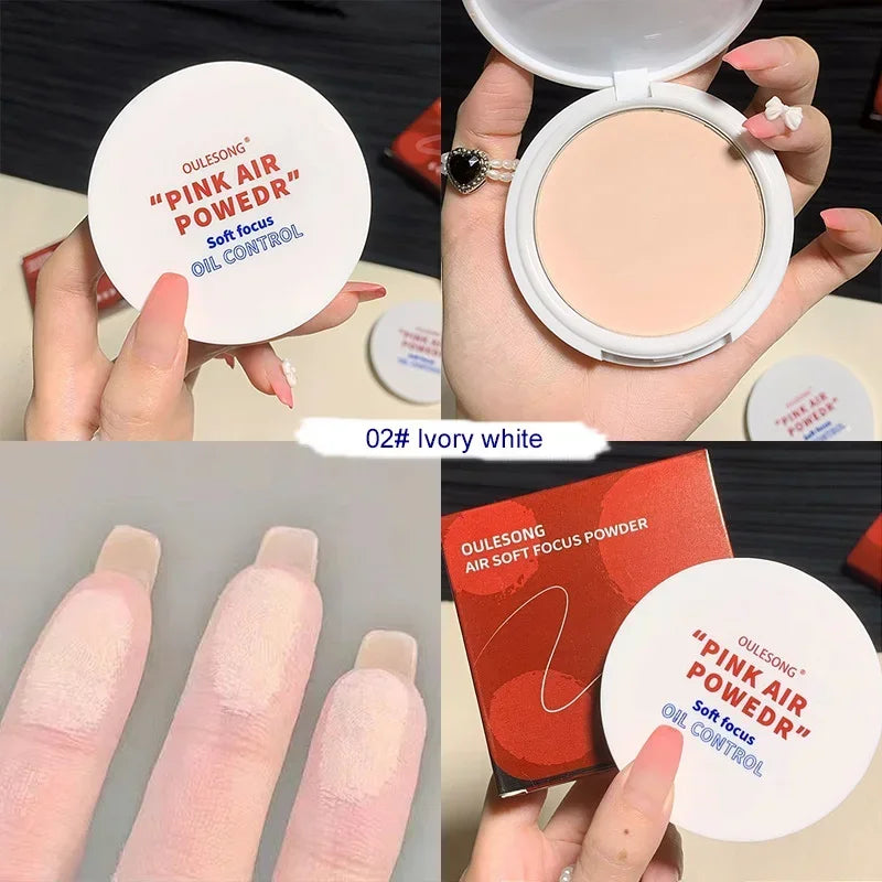 Pressed Powder Transparent White Brighten Oil Control Concealer Lasting Natural Face Makeup Setting Powder Waterproof Cosmetic