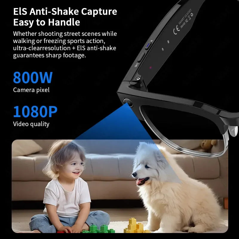 New 4K Glasses AI Smart Glasses with 8MP Camera Video Recording Translation Smart Sunglasses Bluetooth Call Music Play Men Women