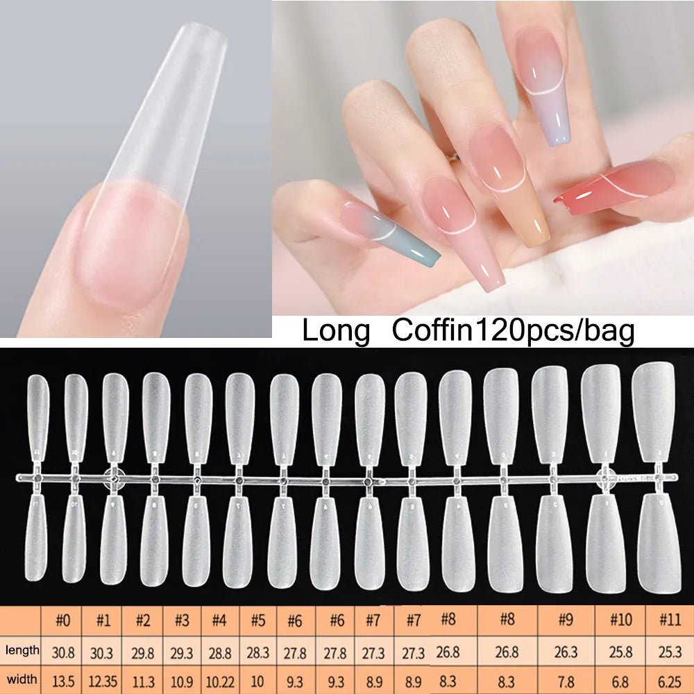 120pcs False Nails Transparent Press on Nails