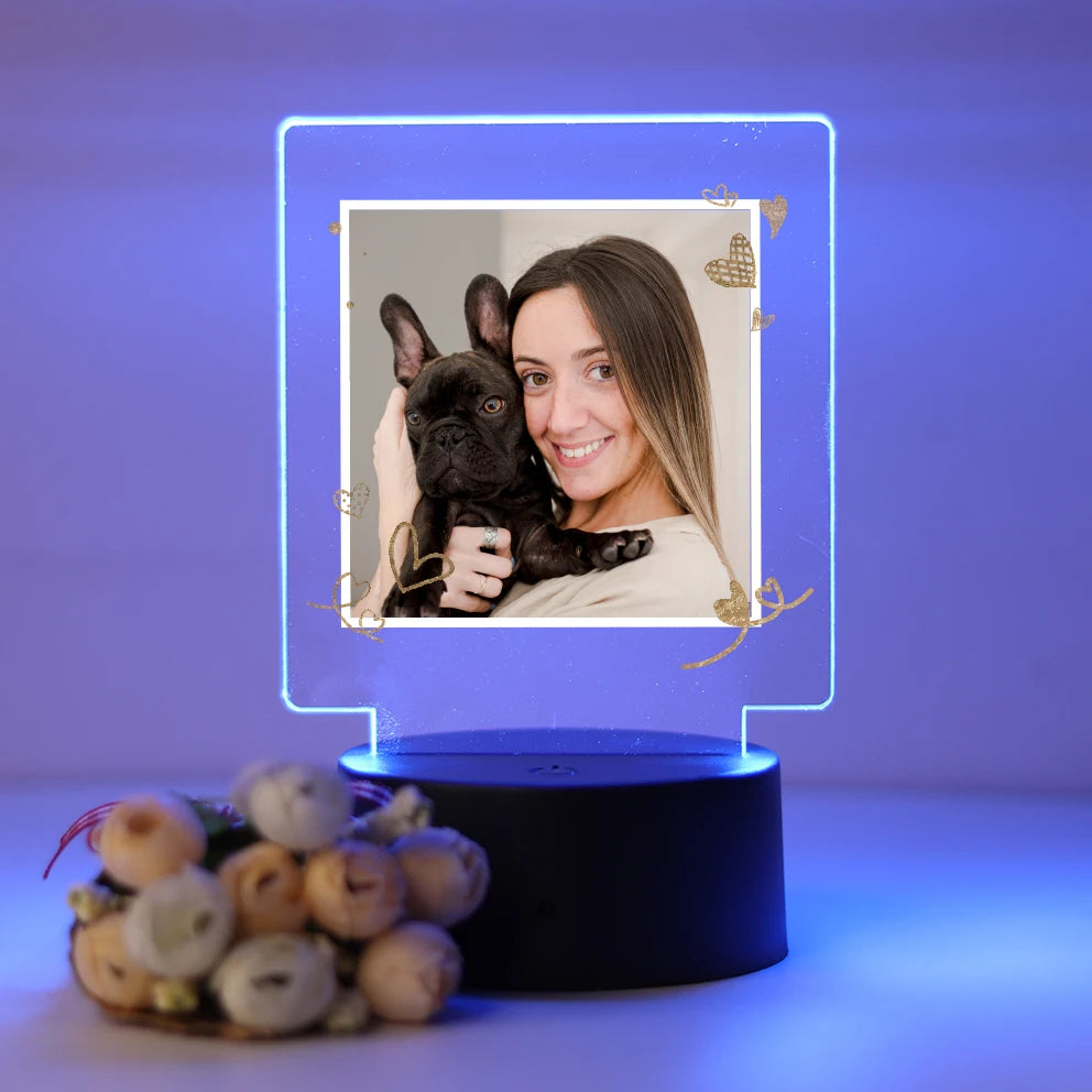 1 pc Personalize Custom Photo Picture Couple Acrylic Led Night Lamp 3D Touch LED Night Light for Bedroom Decor Birthday Gift