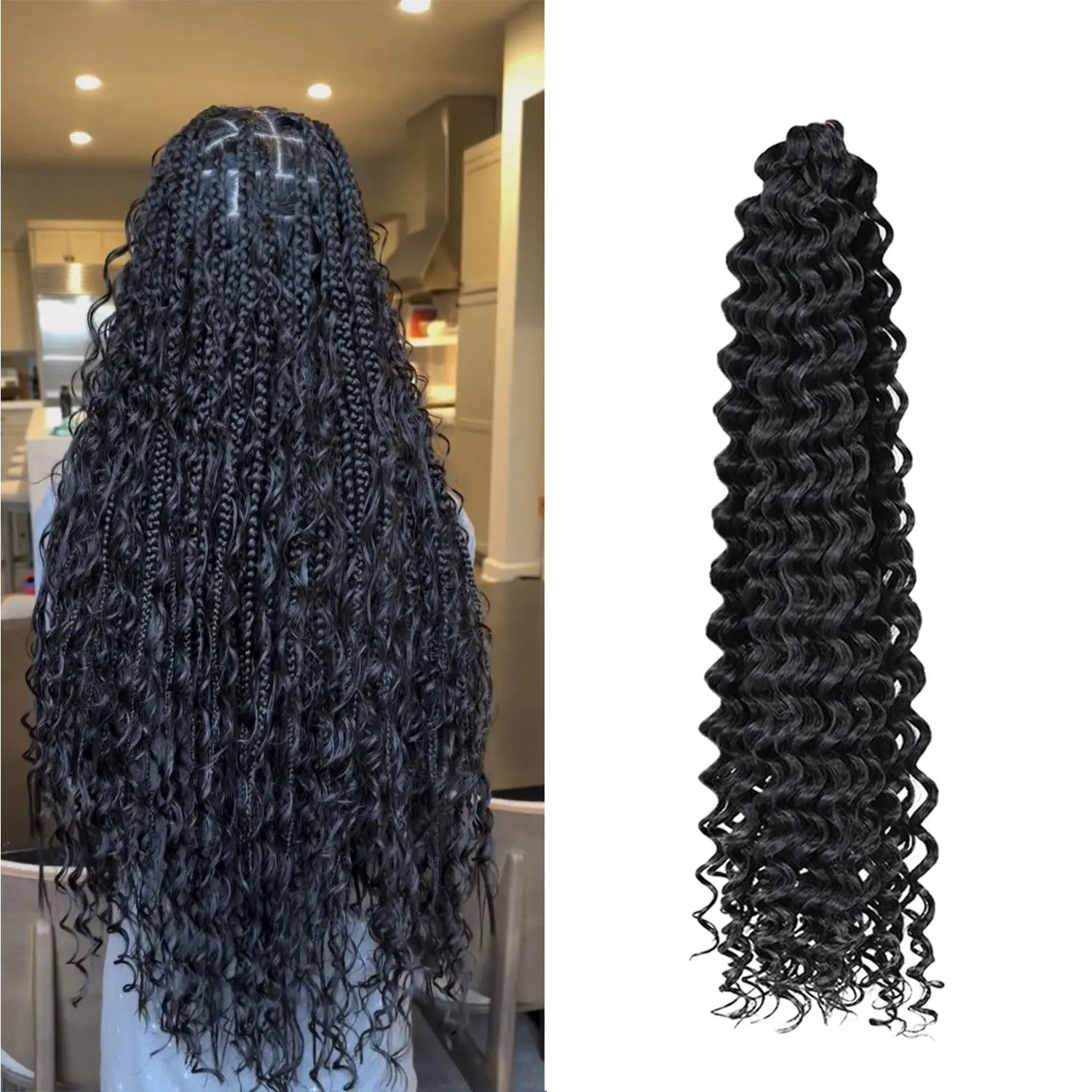 Deep Wave Hair Bundles 613 Piano Blonde Natural Synthetic Hair Extensions Ombre Thick Ponytail Loose Boho Braid Hair