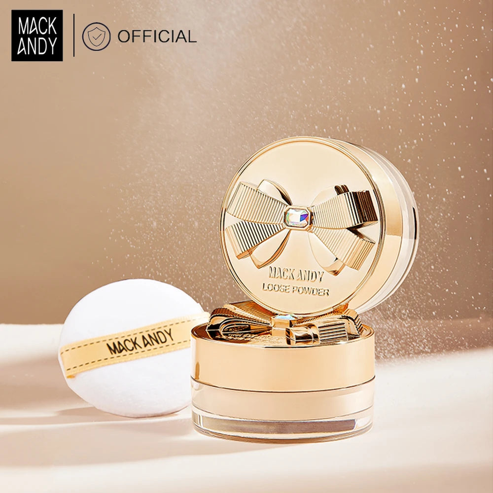 MACKANDY Air Cushion Setting Powder Oil Control Waterproof Long-lasting Concealer Smooth Loose Powder Facial Makeup Cosmetics