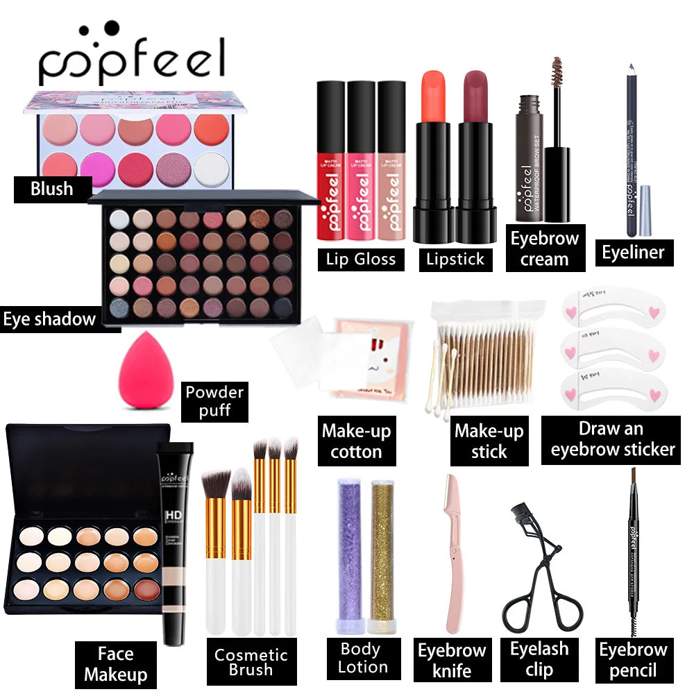 POPFEEL All-in-One Makeup Kit Gift Set with Eyeshadow Palette