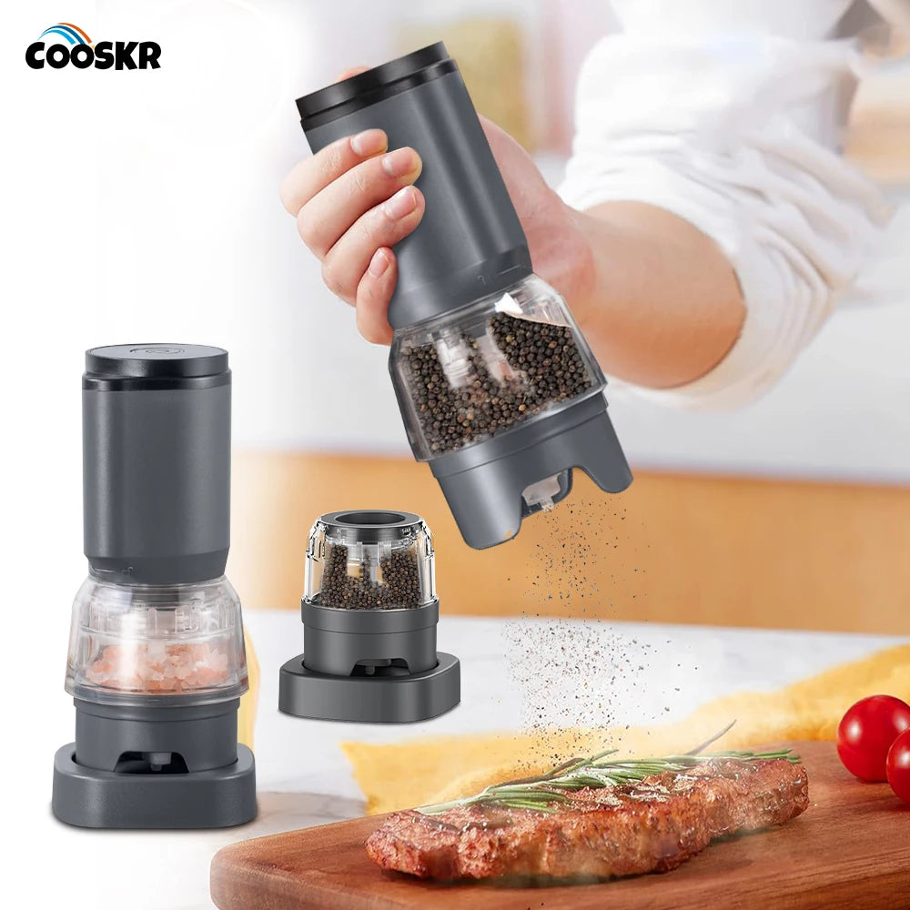 Electric Grinder For Pepper Sea Salt Grinding Machine Rechargeable Automatic Spices Grinder For Kitchen Cooking Pepper Mill Tool