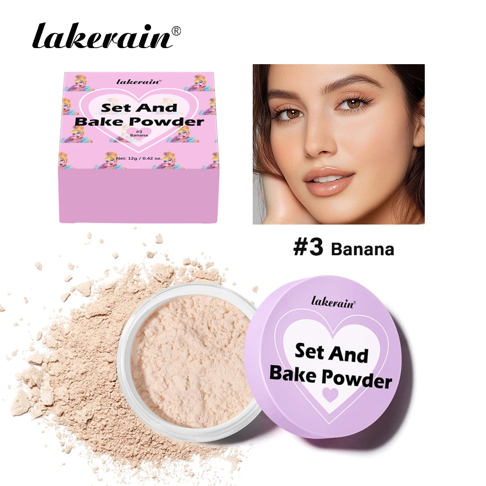 Loose Baking Setting Powder Long Lasting Oil Control Natural Face Matte Waterproof Brightening Loose Powder Makeup Cosmetics