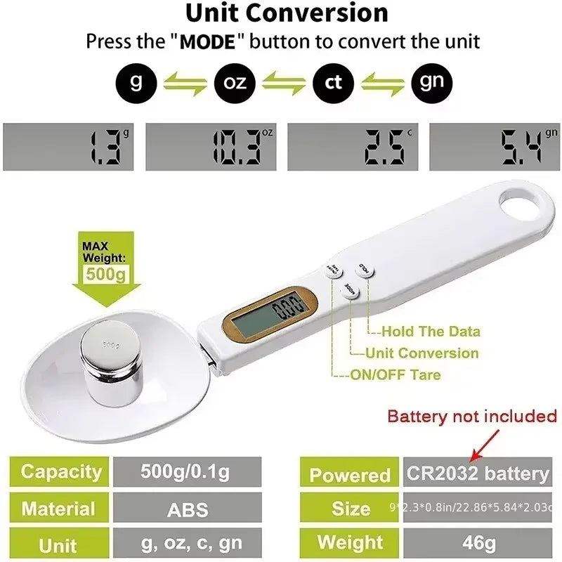 Scale Weighing Spoon Kitchen Scale Electronic Measuring Spoon G Coffee Powder Scale Baking Scale Electronic Measuring Tools