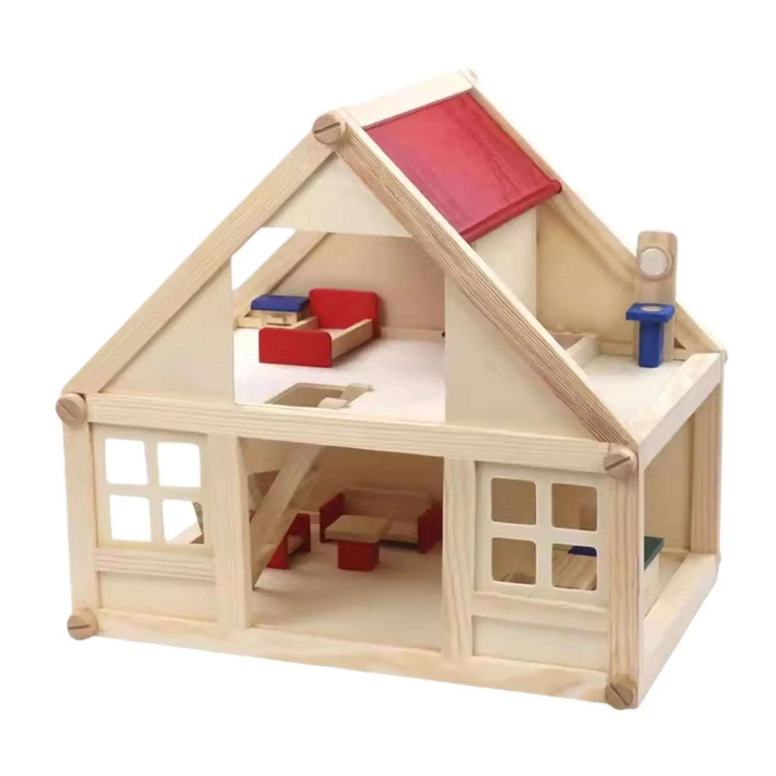 Wooden Doll House for Kids Miniature Scene 2 Storey Gift Toy Mini Furniture Toy
