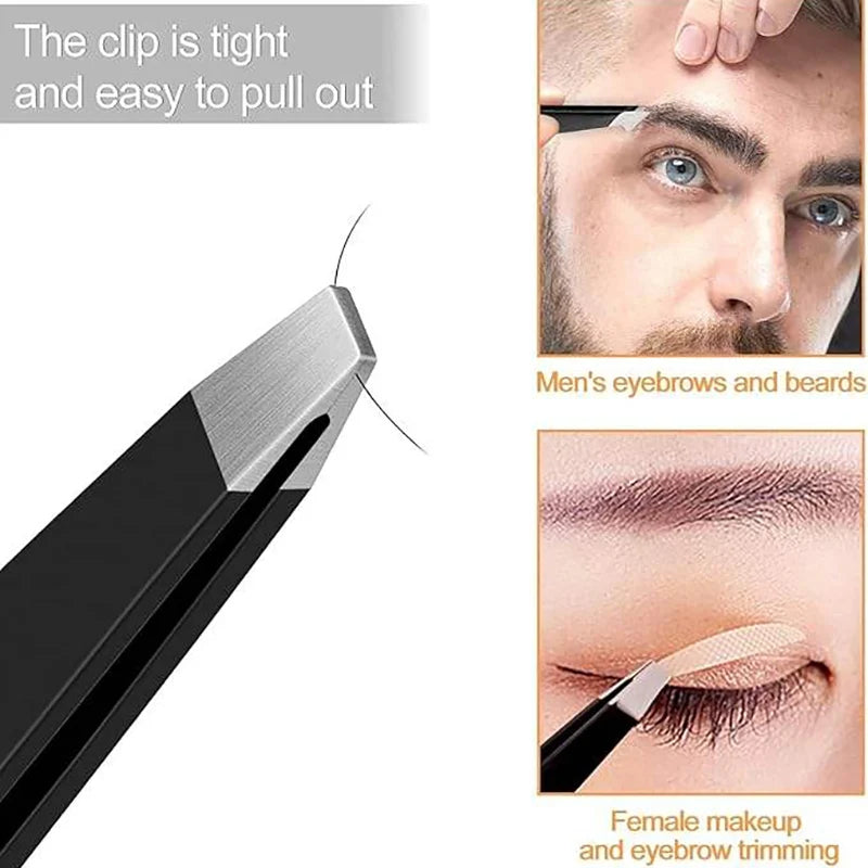 Stainless Steel Eyebrow Tweezers Set  Tools