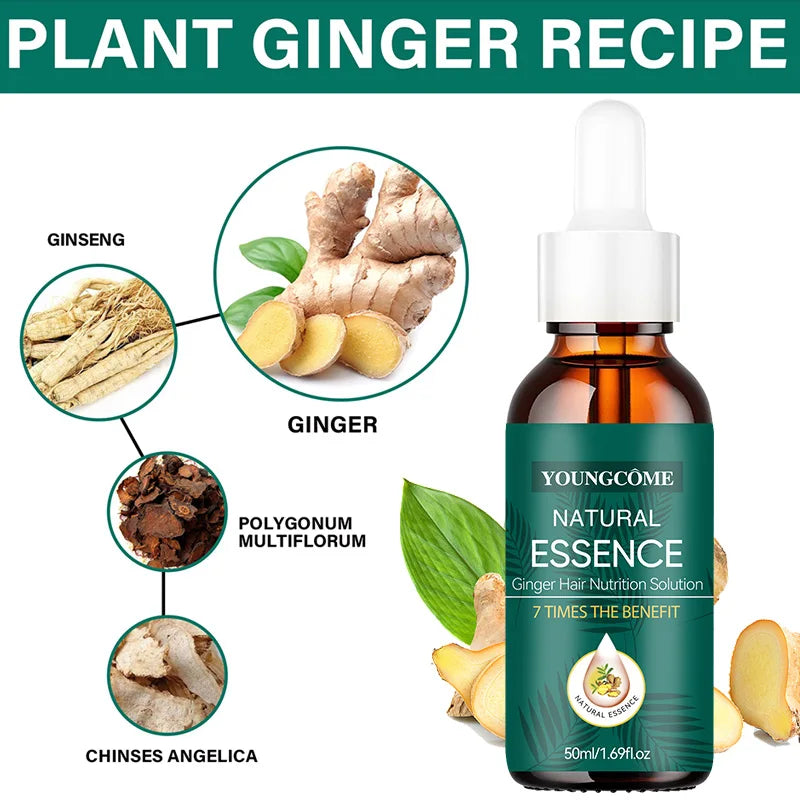 Natural Ginger Hair Care Serum | 7X Strength & Repair | Frizz-Free | All Hair Types | Leave-In Nourishment