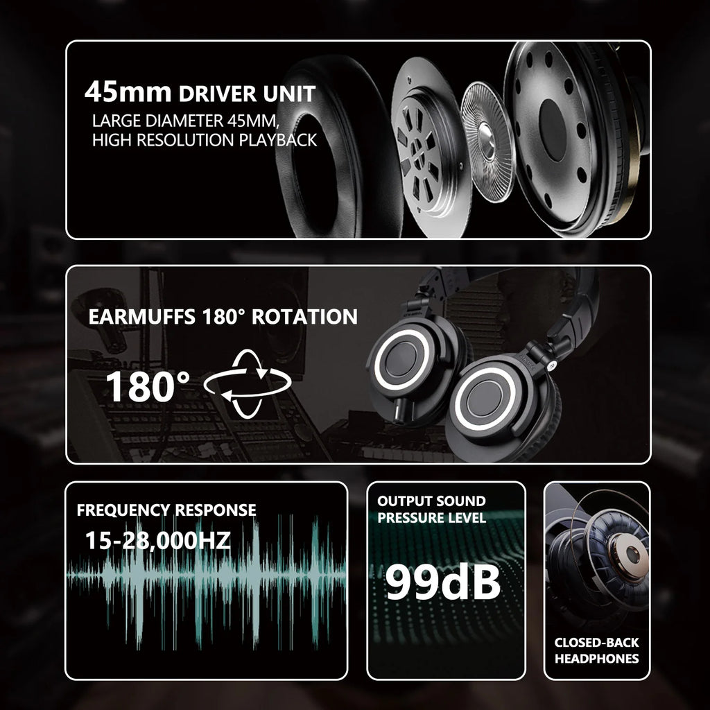 Studio Monitor Headphones with High-Resolution
