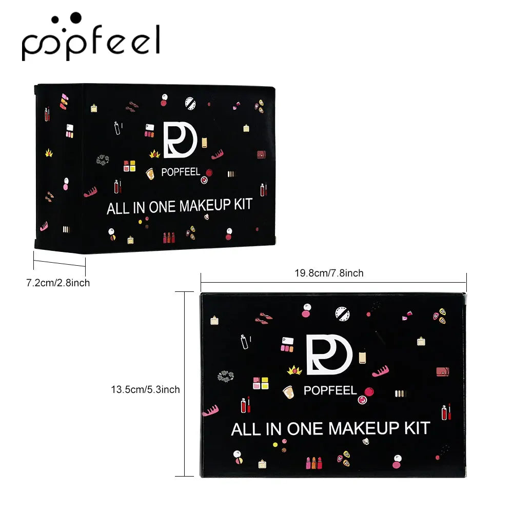 POPFEEL Complete Face Makeup Set - All-in-One Cosmetic Kit for Eyes, Face & Lips - Ideal Daily Use Make Up Set