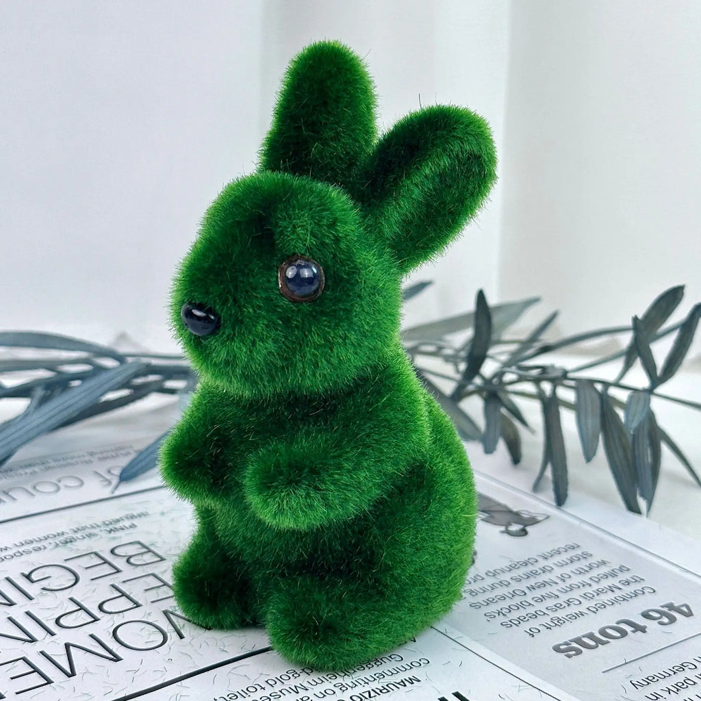 Easter Rabbit Green Foam Flocking Simulation Three-dimensional Moss Rabbit Handicraft Decorations Gardening Decoration