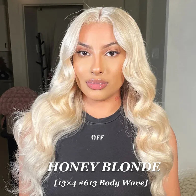 36 Inch #613 Honey Blonde 220% Density Body Wave 13x4 13x6 HD Transparent Lace Frontal Wig Brazilian Human Hair Wigs For Women