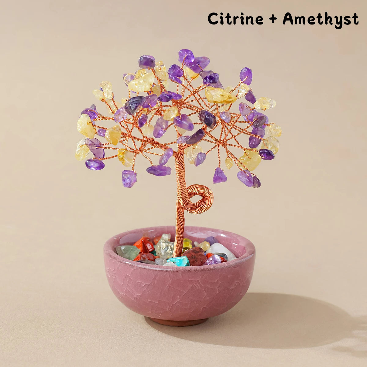 Natural Crystal Tree Energy Stone Money Home Decor