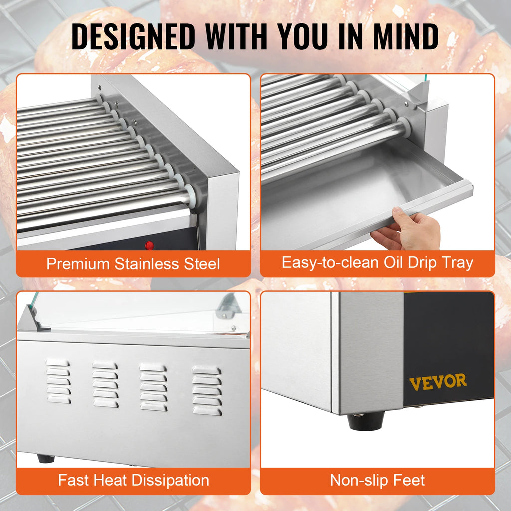SucceBuy Rods Commercial Hot Dog Roller