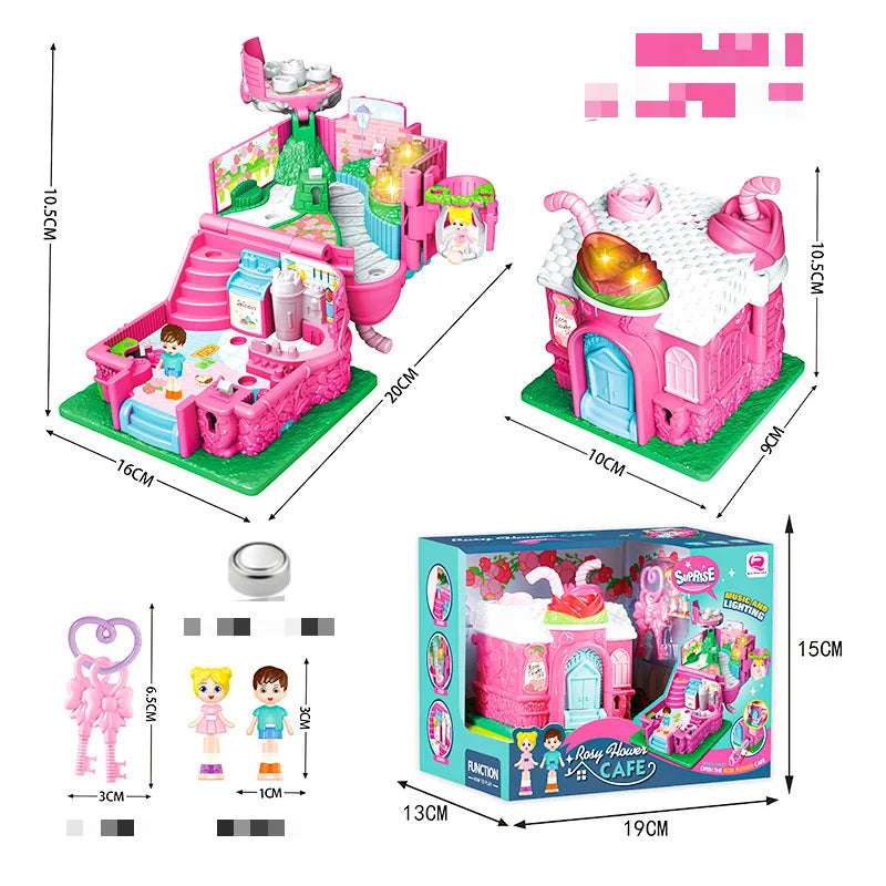 Surprise Doll House Treasure box 1pcs Mini House Princess Children's Castle Model House Girls Play House Toys NO BATTERY