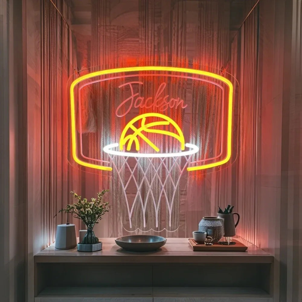 Custom Basketball Neon Sign Boy's Bedroom Nursery Home Wall Decor