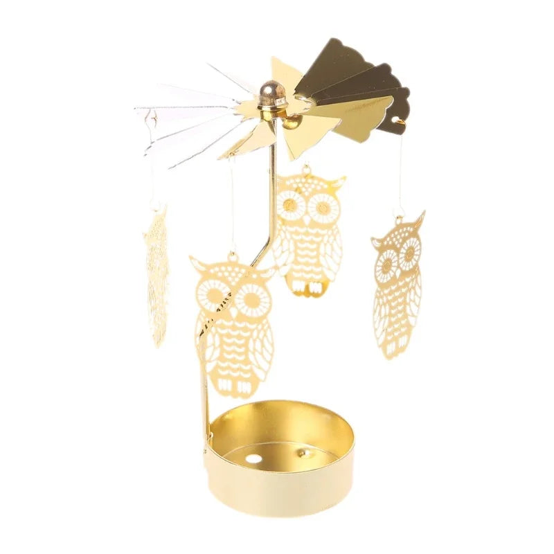 Metal Hot Rotating Candle Holder Christmas Rotating Candle Holder