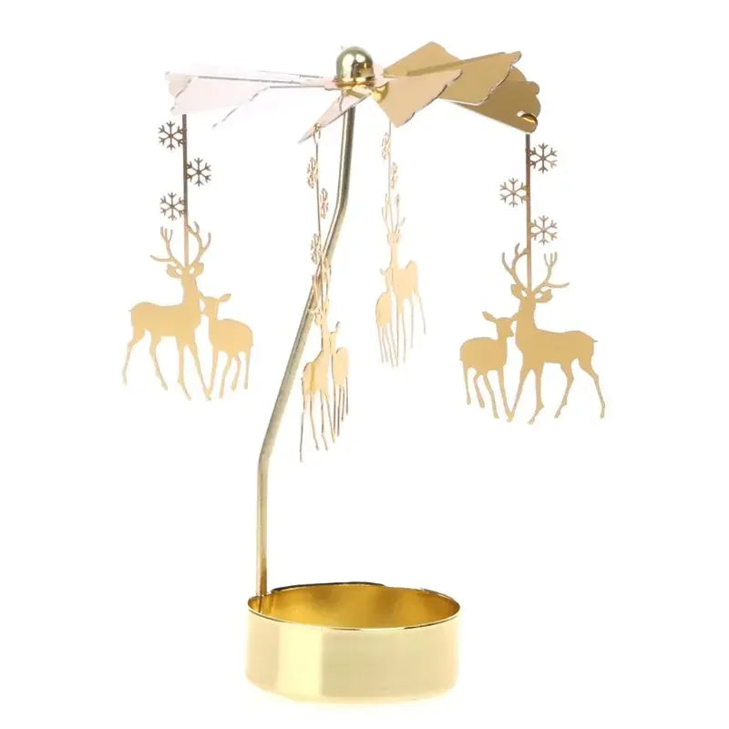 Metal Hot Rotating Candle Holder Christmas Rotating Candle Holder