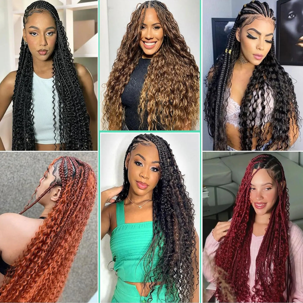 Deep Wave Hair Bundles 613 Piano Blonde Natural Synthetic Hair Extensions Ombre Thick Ponytail Loose Boho Braid Hair