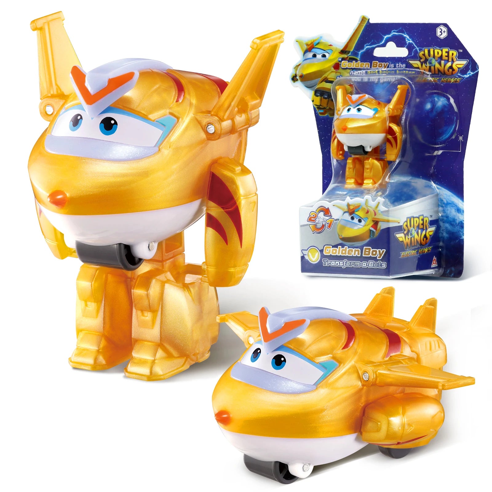 Super Wings Mini NEW Jett 2 Inches Transform Robot to Plane in 3 Steps Deformation Action Figures 2Modes Transforming Kid Toy