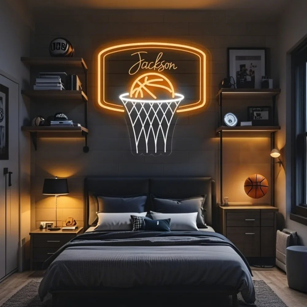 Custom Basketball Neon Sign Boy's Bedroom Nursery Home Wall Decor