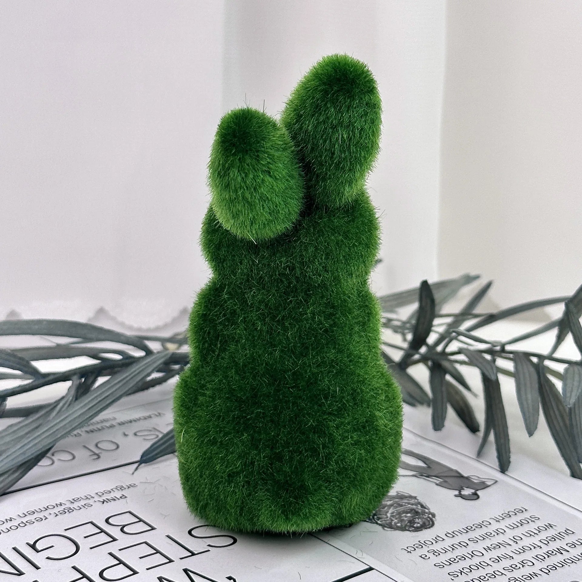 Easter Rabbit Green Foam Flocking Simulation Three-dimensional Moss Rabbit Handicraft Decorations Gardening Decoration