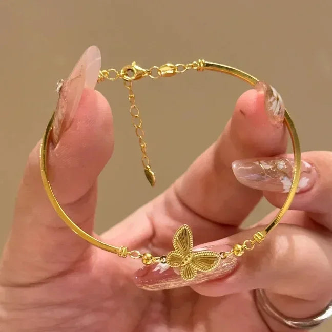 Titanium Steel Gold Silver Color Bangles for Women Girls Trend Waterproof Jewelry Luxury Sparkling Zircon Bracelet Bangle