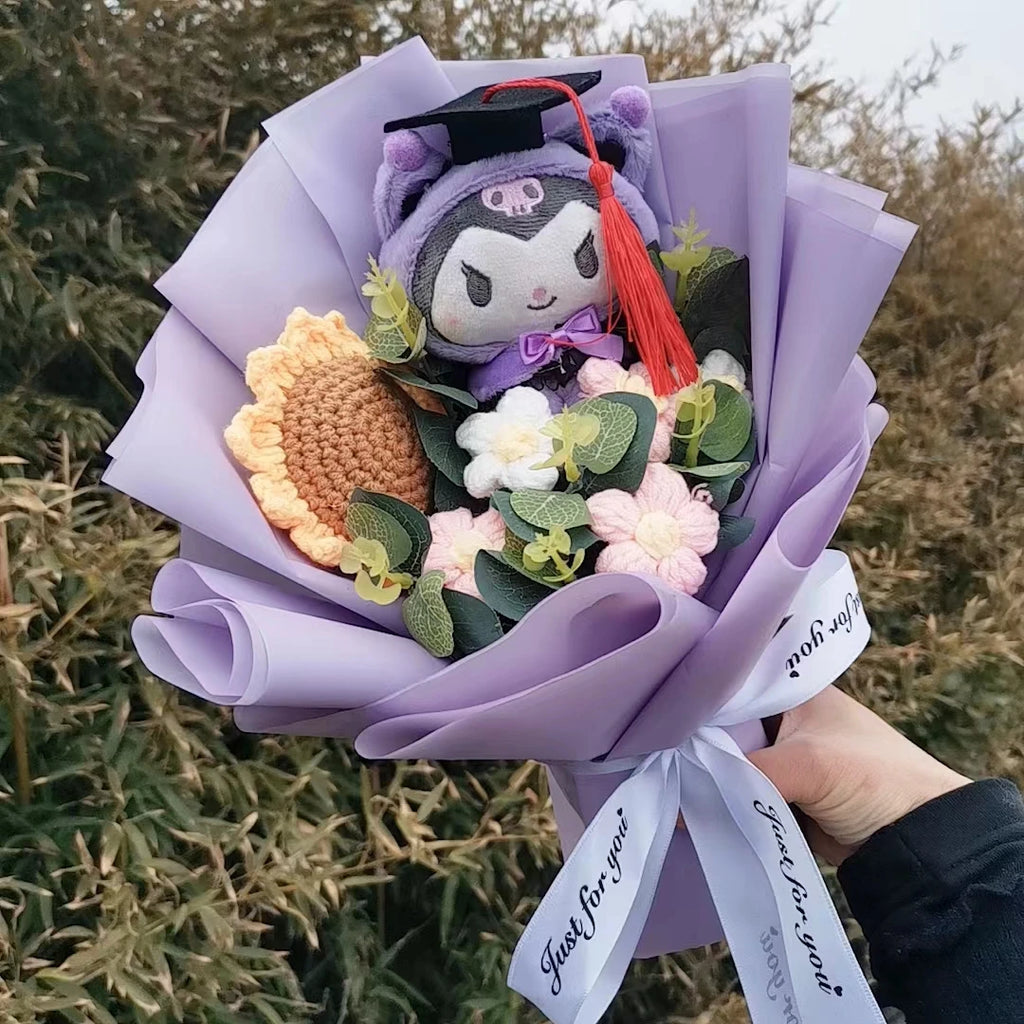 Hello KT Cartoon Plush Bouquet  Anime Rose Flowers Doll Home Wedding Decoration Christmas Valentine's Day Gift