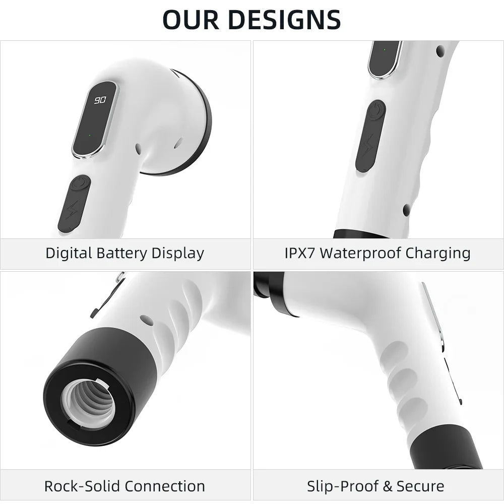 9-in-1 Electric Cleaning Brush Cordless Rotating Scrubber Multifunctional Household Cleaner for Kitchen Bathroom Floor
