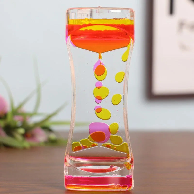 1PC Liquid Motion Bubbler Hourglasses Timer Movement Sensory Toys for Kids Adults Stress Relief Props Home Office Desktop Decor