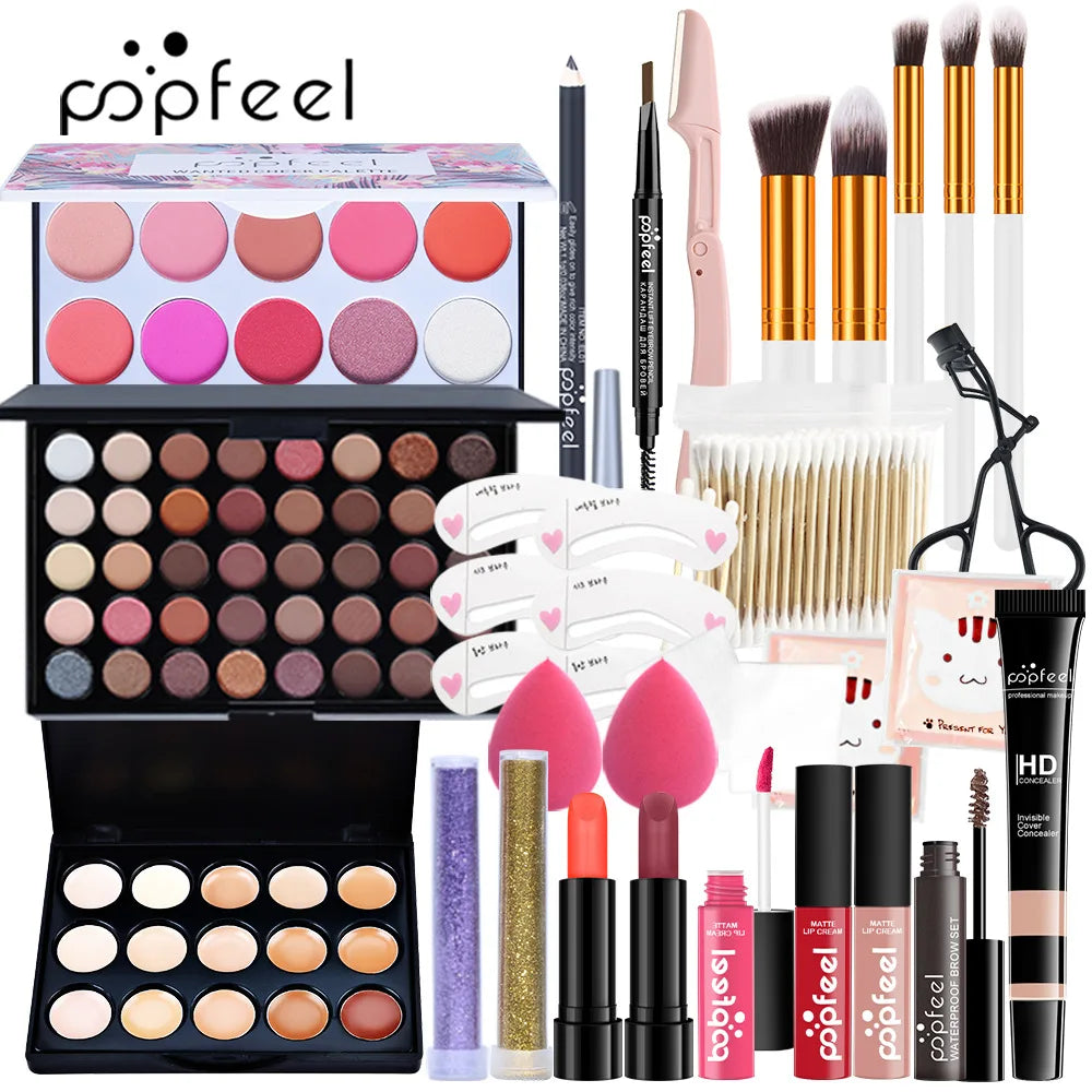 POPFEEL All-in-One Makeup Kit Gift Set with Eyeshadow Palette