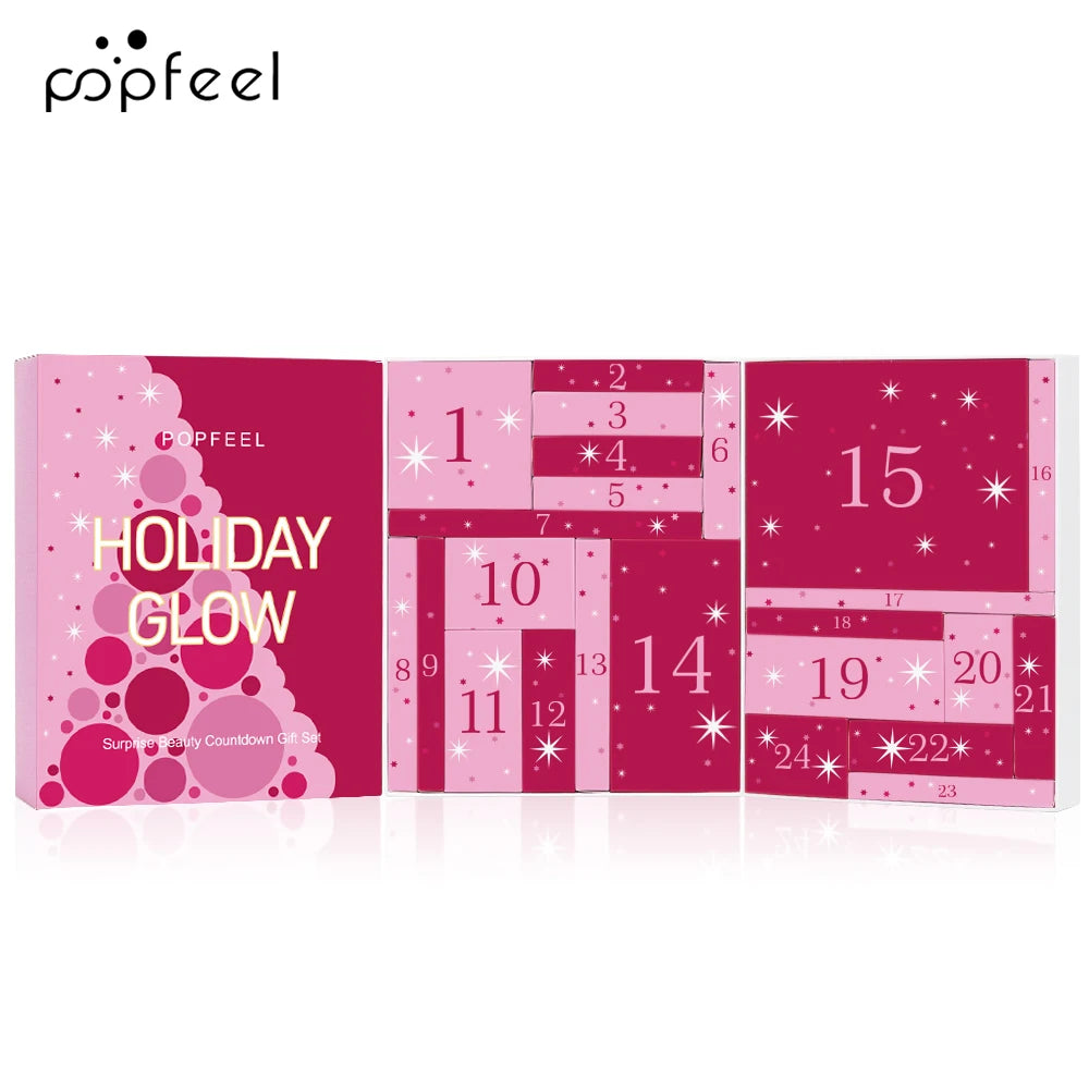 POPFEEL 24-Piece Valentine's Day Makeup Gift Set - Includes Eyeshadow Palette, Lipsticks & Surprise Cosmetics，Loved Ones.