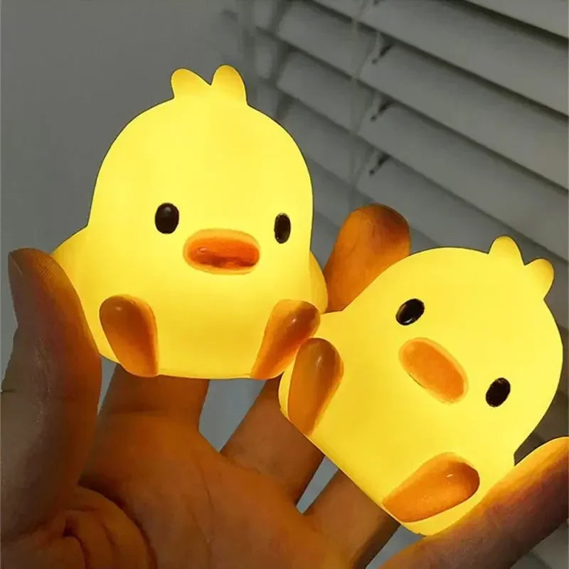 1-3pcs Yellow Duck Night Light Cartoon Creative Children's Gift Small Desk Lamp Soft Light Bedroom Atmosphere Bedlight