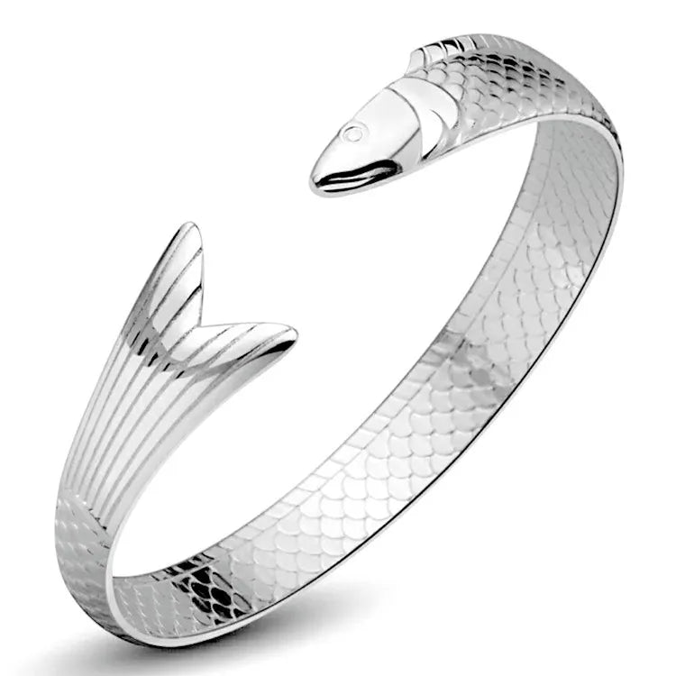 New Creative Fashion Personality Lucky Fortune Transfer Dragon Bracelets 925 Sterling Silver Jewelry Fish Bangles TYB110