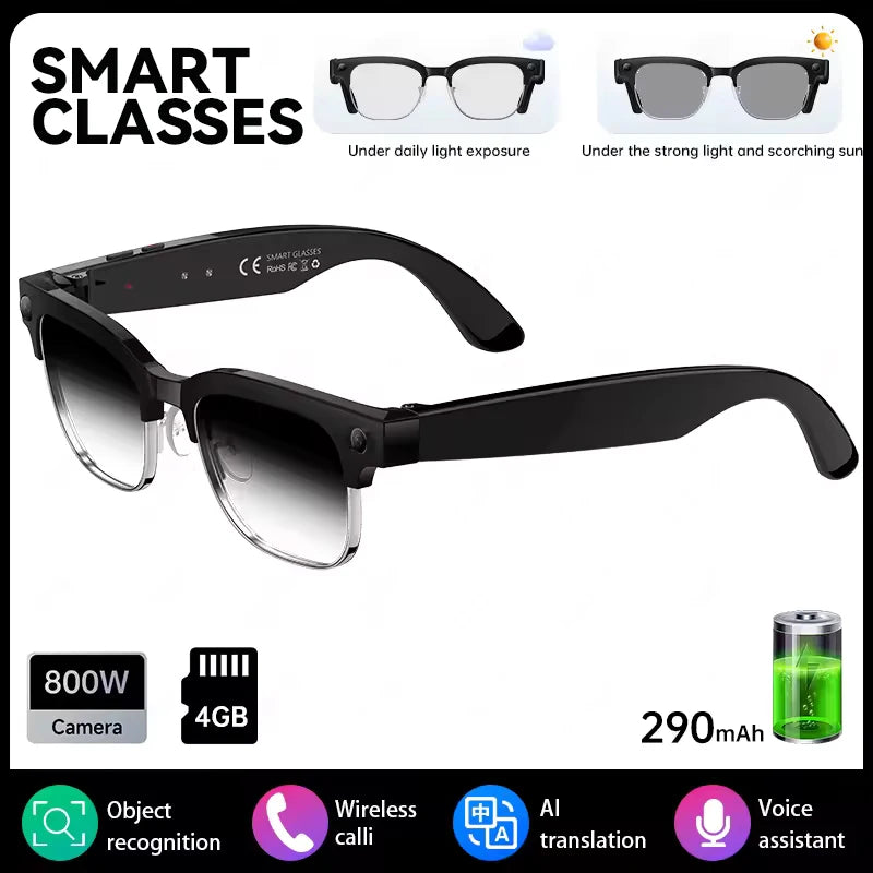 AI smart glasses with 8M Camera Recording Translation Bluetooth Call Music Men Women 2026