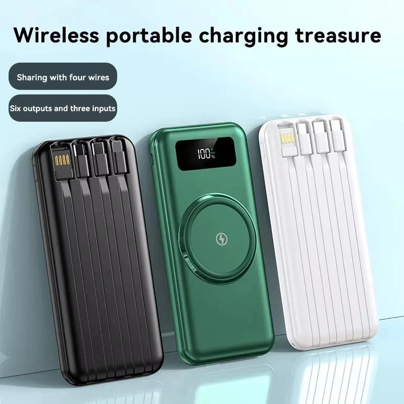 VIVO 200000mAh Power Bank Wireless Charging Power Bank Portable Mobile Power Digital Display 4 Wire For iPhone Samsung Huawei