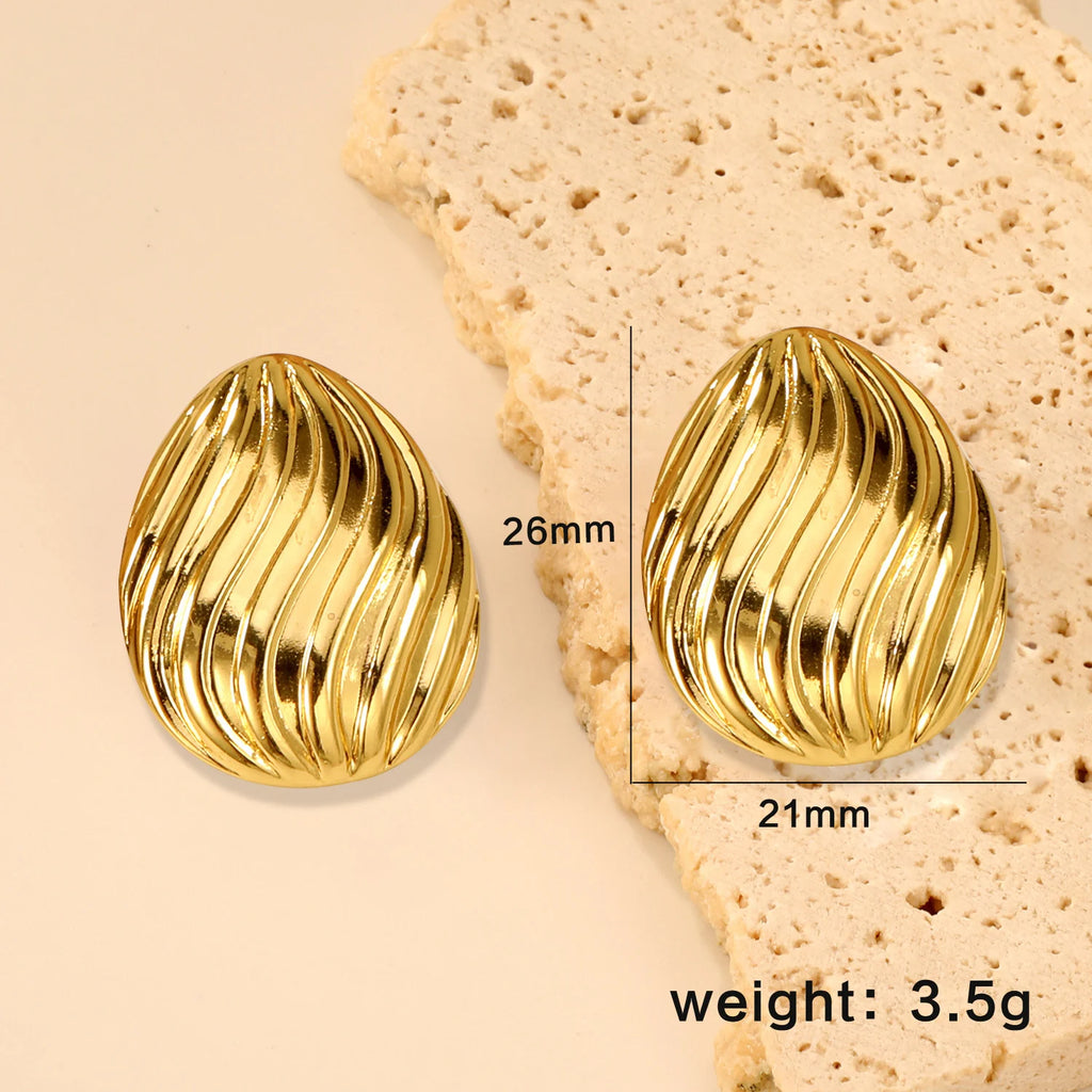LUXUSTEEL Shell Water Drop Golden Imitaiton Pearl Women Stud Earrings Stainless Steel Heart Female Earring Elegant Jewelry Gifts