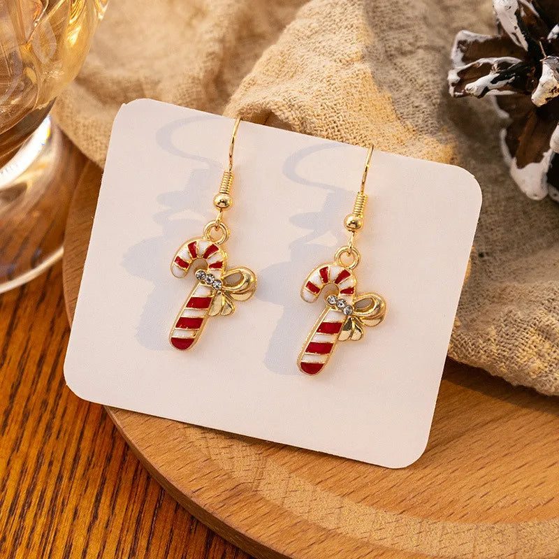 Vintage Metal Christmas Tree Dangle Earrings for Women Fashion Socks Santa Claus Snowflake Drop Earings New Year Party Jewelry