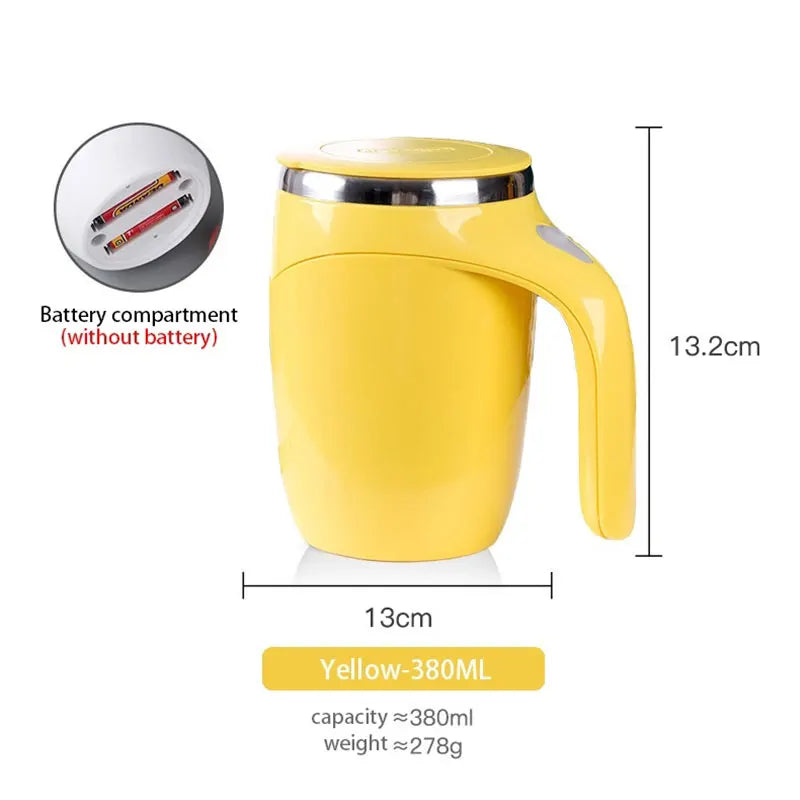 380ML Electric Mixing Cup USB Charge Lazy Coffee Tea Stirring Cup Stainless Steel Magnetic Rotating Automatic Self Mixing Cup