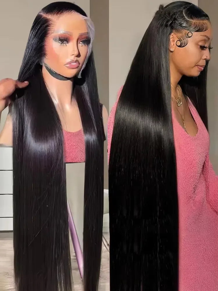 250 Density 13x6 Bone Straight Hd Lace Front Wig 40 Inch 13x4 HD Lace Frontal Human Hair Wigs For Women Brazilian Hair Wigs