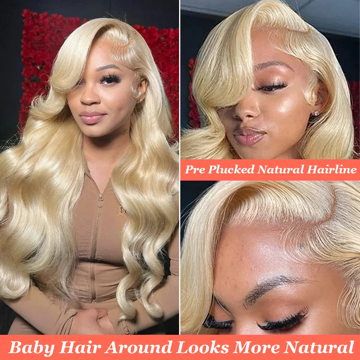 36 Inch #613 Honey Blonde 220% Density Body Wave 13x4 13x6 HD Transparent Lace Frontal Wig Brazilian Human Hair Wigs For Women