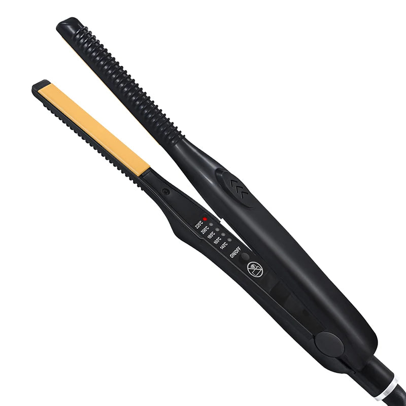 2 In 1 Hair Straightener & Curler Small Ceramic Hair Crimper Corrugation Short Hair Straightening Curling Styling Tool