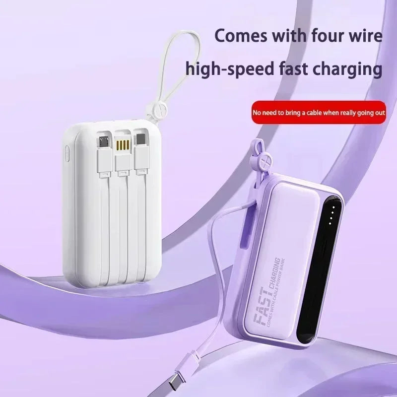 120W 500000mAh Power Bank Large Capacity 4 In1 Cables Intelligent Digital Display Light Portable Powerbank For iPhone Huawei New